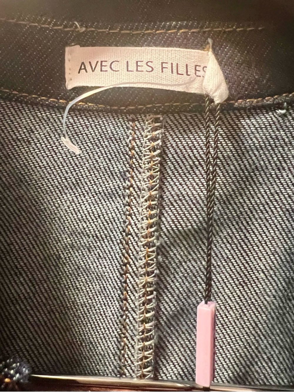 Avec Les Filles Denim Shirt Dress Sleeveless Button Front NWT Pleated Skirt S - Picture 6 of 6